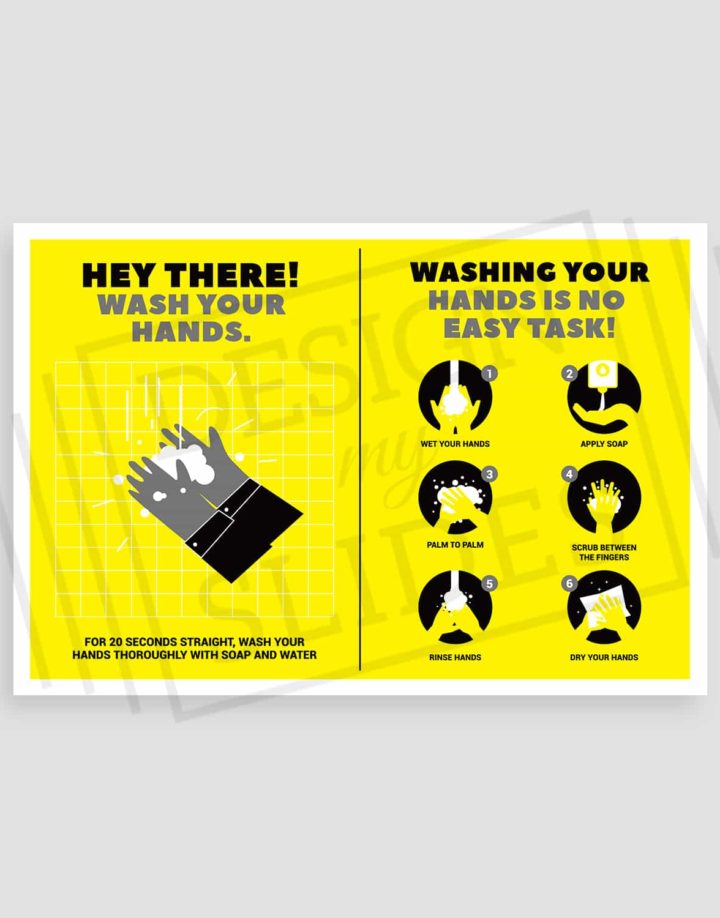 get washing your hands poster for office, pantry, common areas