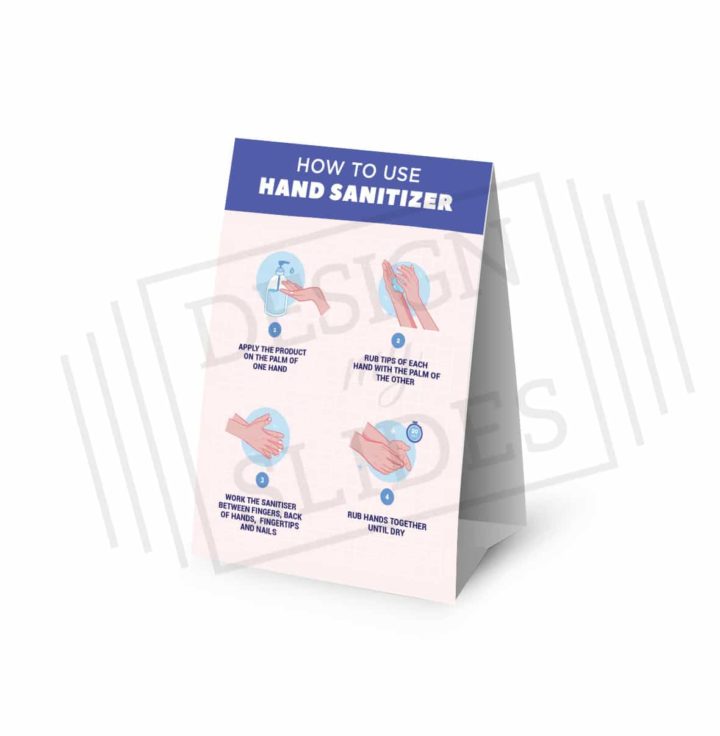 buy how to use hand sanitizer properly tent cards for office