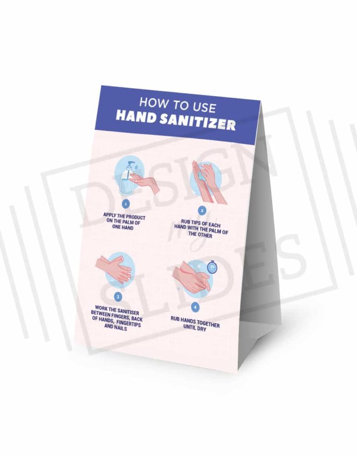 buy how to use hand sanitizer properly tent cards for office