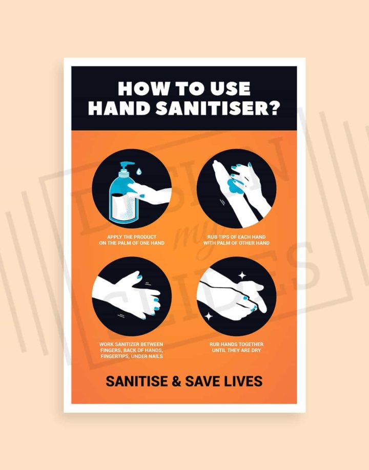 sanitize and save lives - hand sanitizer sign poster