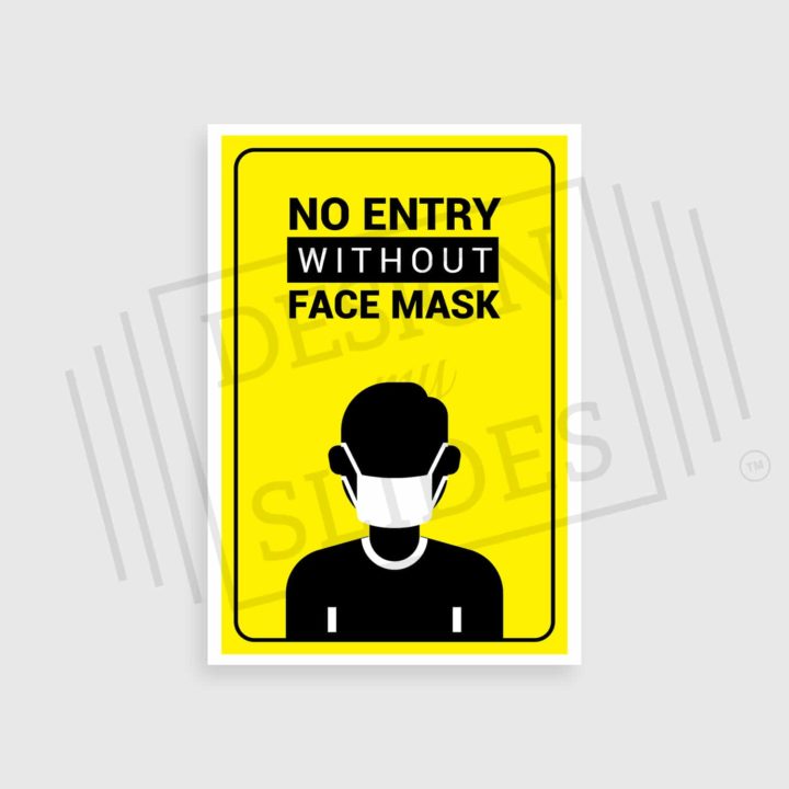 safety signage - no entry without face mask