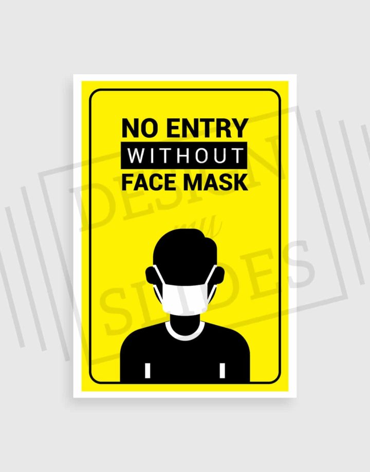 safety signage - no entry without face mask
