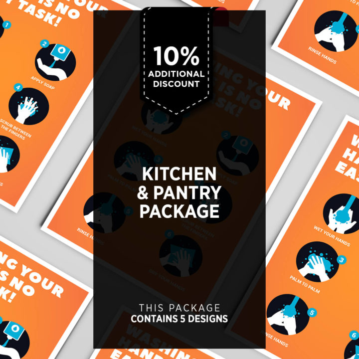kitchen etiquette posters - kitchen & pantry combo pack